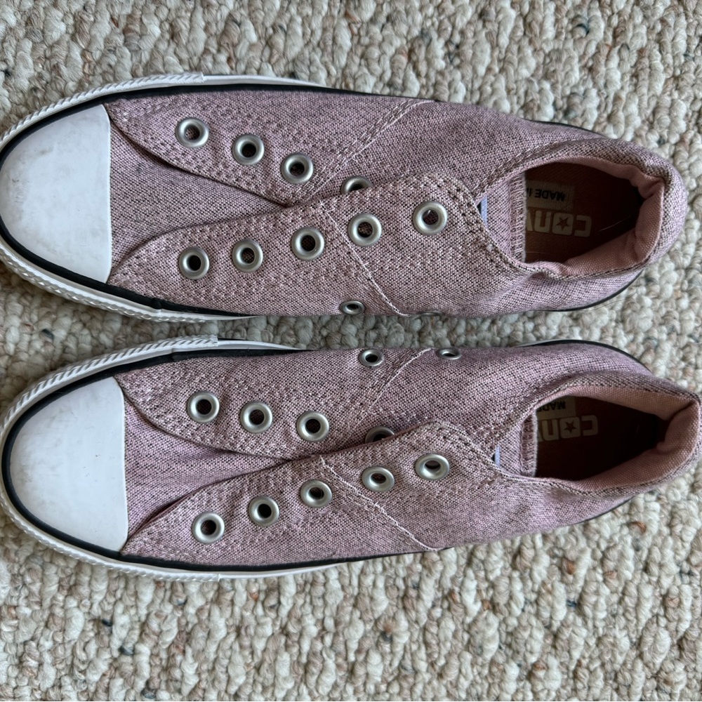 Converse Pink and White High-Top Sneakers